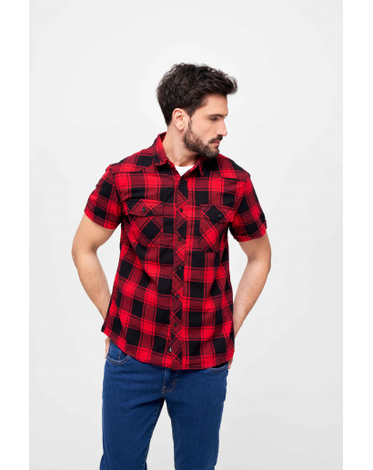 Koszula Brandit Checkshirt halfsleeve red-black
