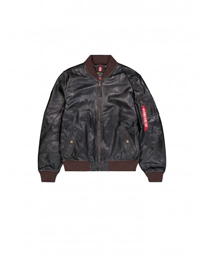 Kurtka skórzana Alpha Industries MA-1 Leather LF vintage brown